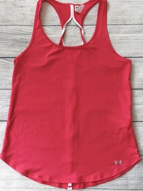 Under Armour HeatGear Racerback Tank | Bright Pink | Size Small